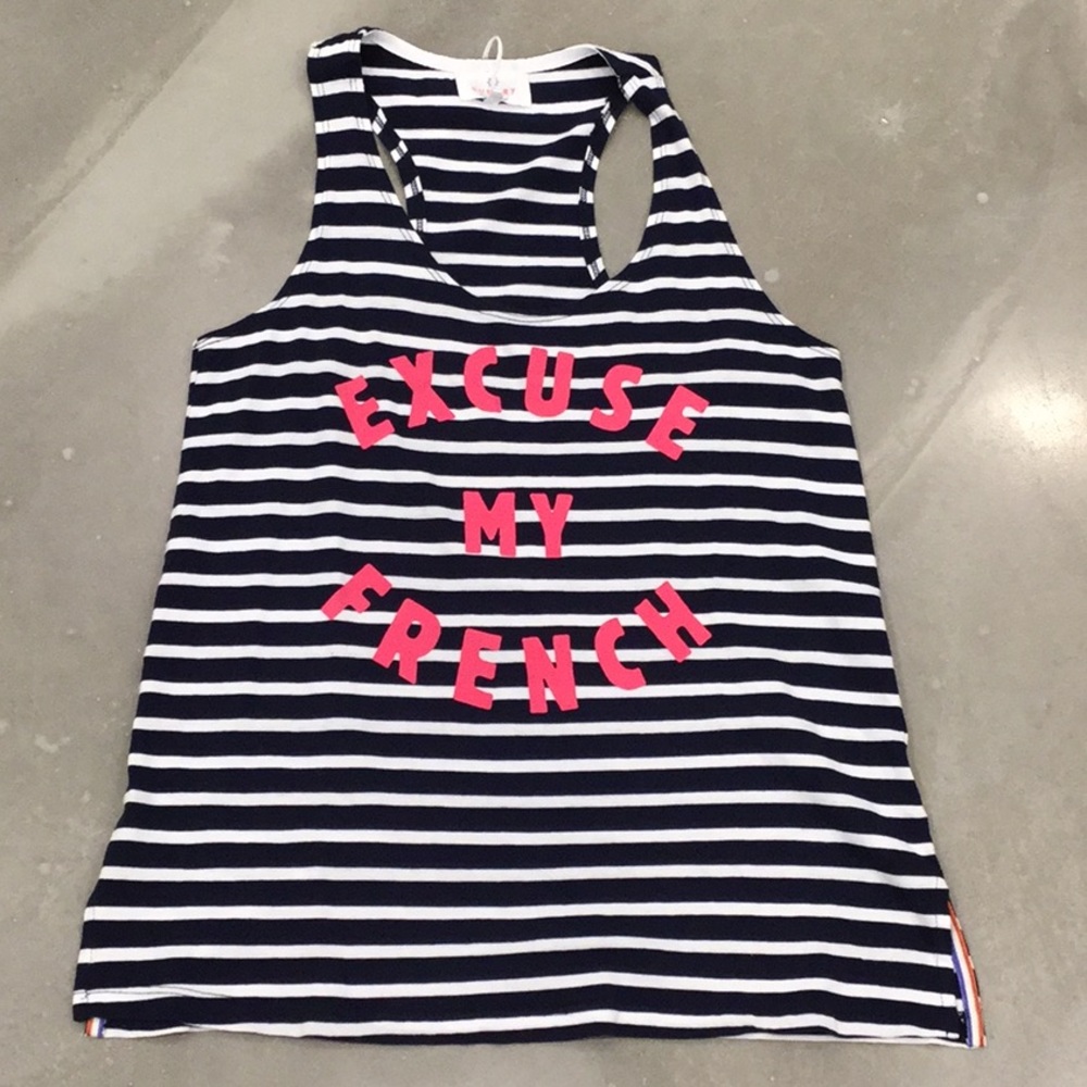 Sundry Excuse My French Racerback Tank Top